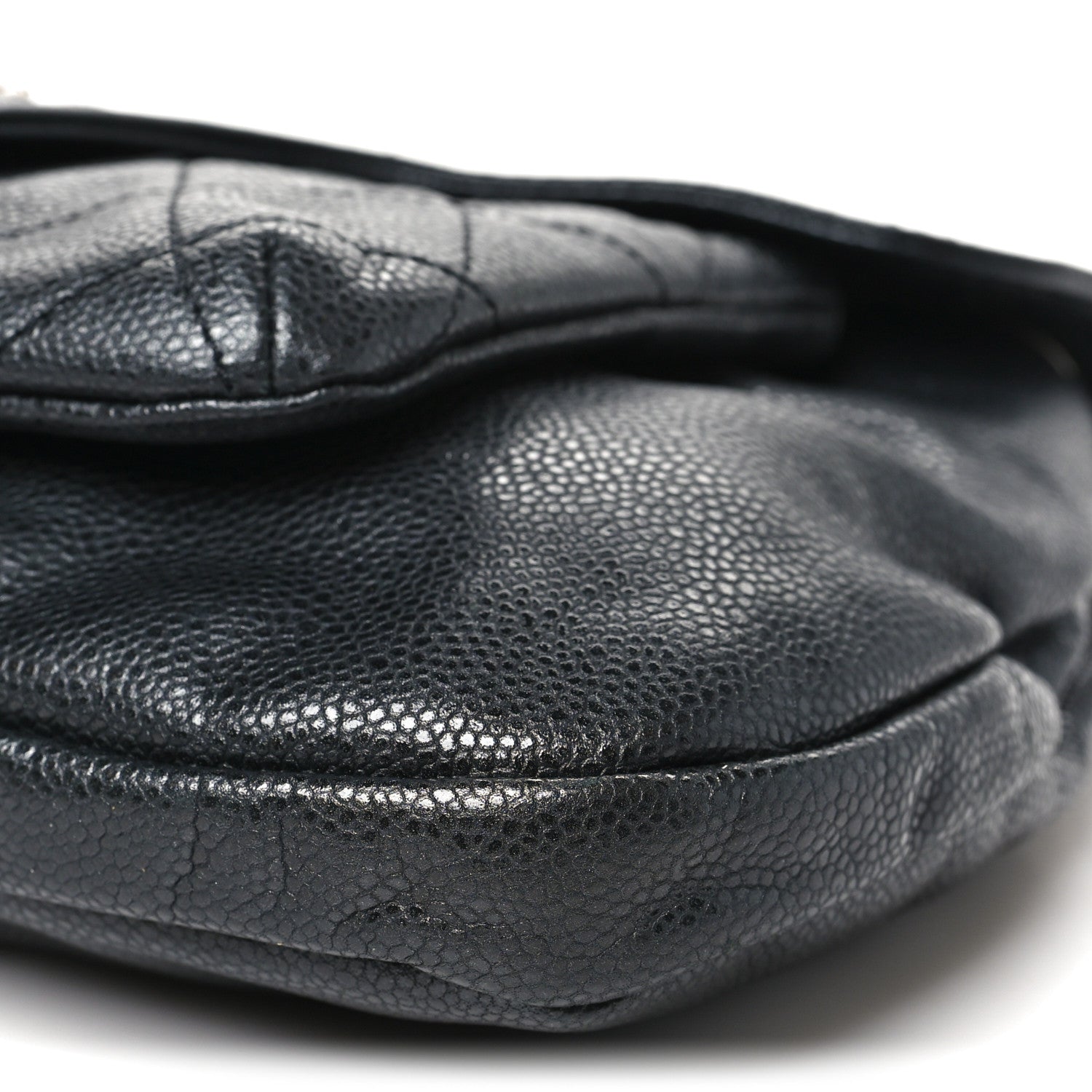 Chanel Glazed Caviar Coco Rider Flap Shoulder Bag Black 9 of 9
