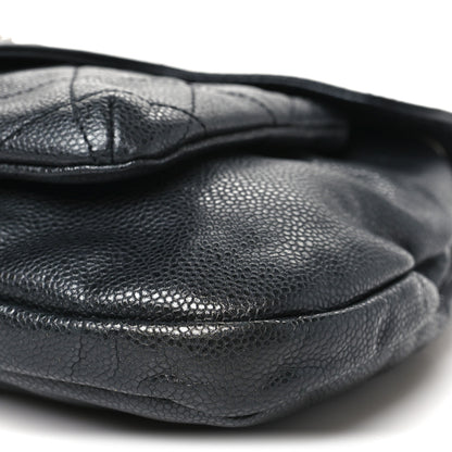 Chanel Glazed Caviar Coco Rider Flap Shoulder Bag Black 9 of 9