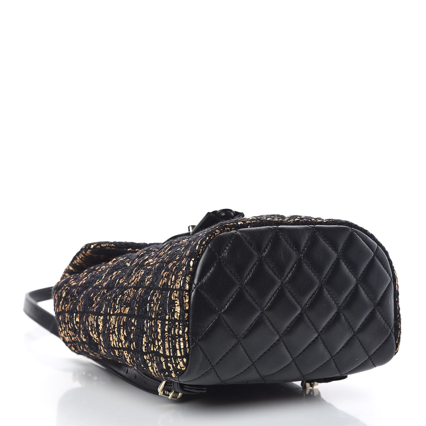 Tweed Quilted Mini Urban Spirit Backpack Black Gold