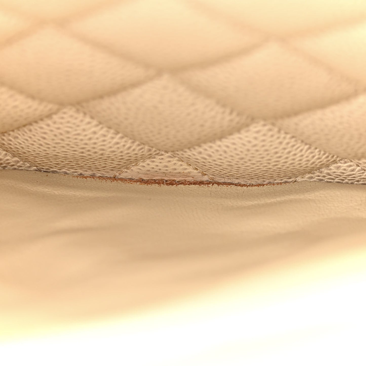 Caviar Quilted Medallion Tote Light Beige