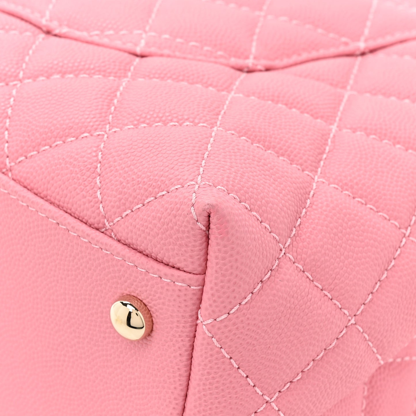 Caviar Quilted Small Coco Handle Flap Pink