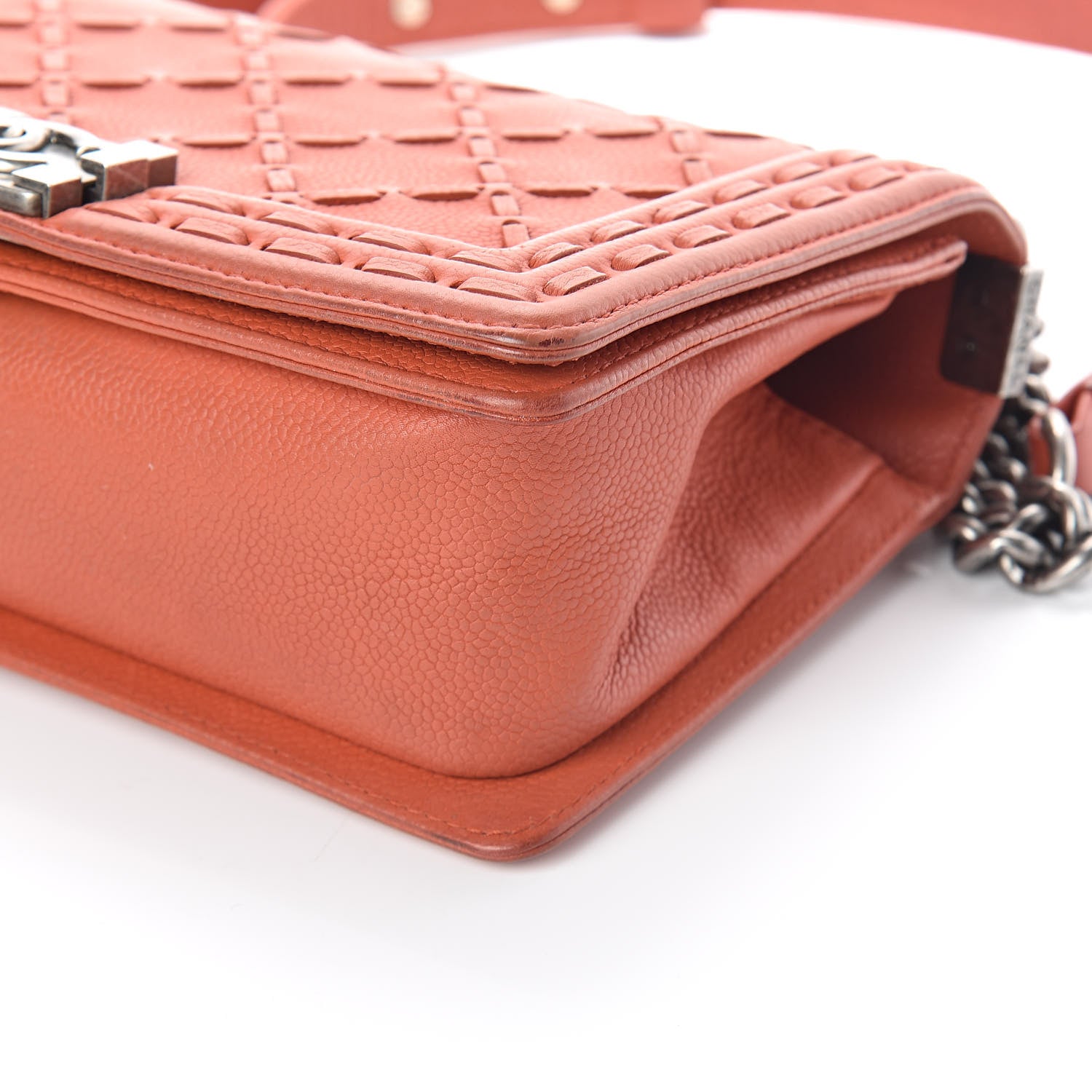 Chanel Caviar Stitched Medium Boy Flap Dark Orange 9 of 9