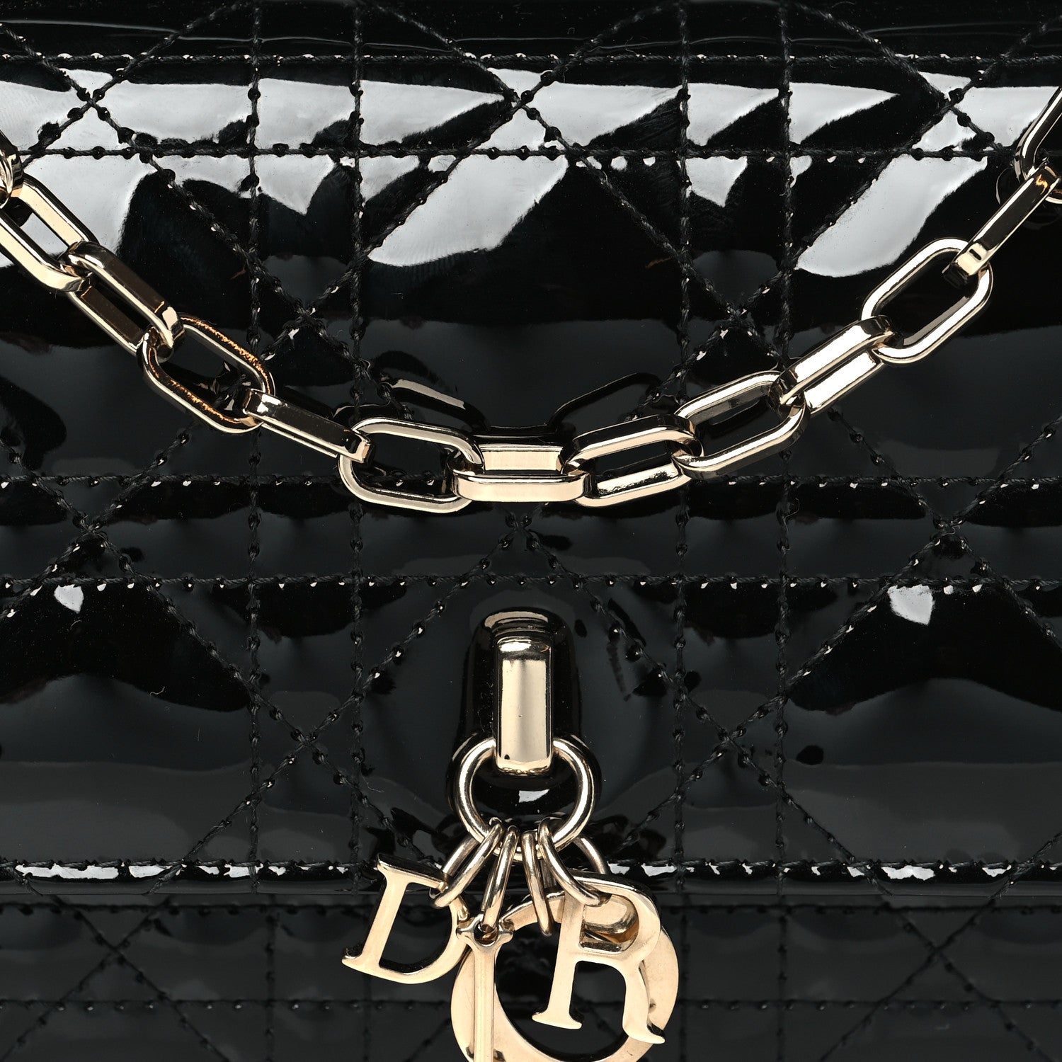 Christian Dior Patent Cannage Mini My Dior Bag Black 8 of 10