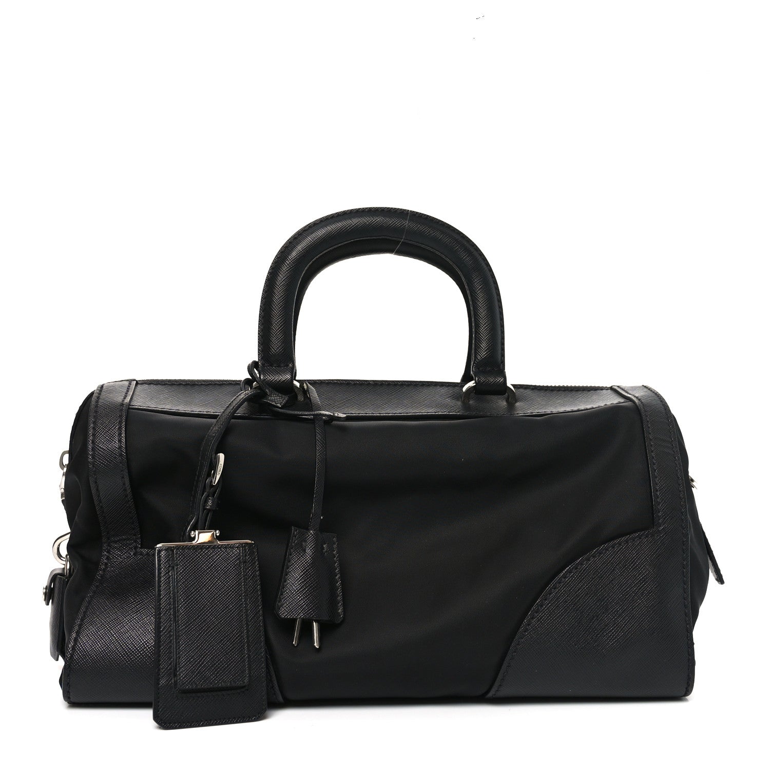 Prada Nylon Saffiano Top Handle Bag Black 1 of 9