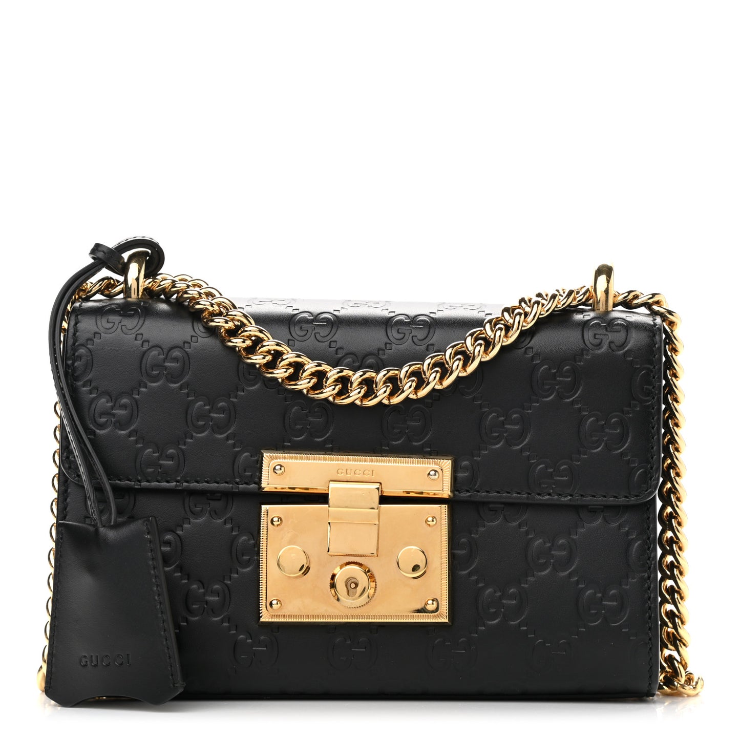 Guccissima Small Padlock Shoulder Bag Black