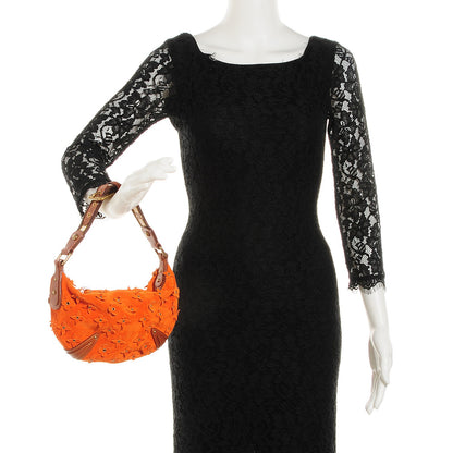 Louis Vuitton Suede Mahina Fleurs Onatah PM Orange 2 of 7