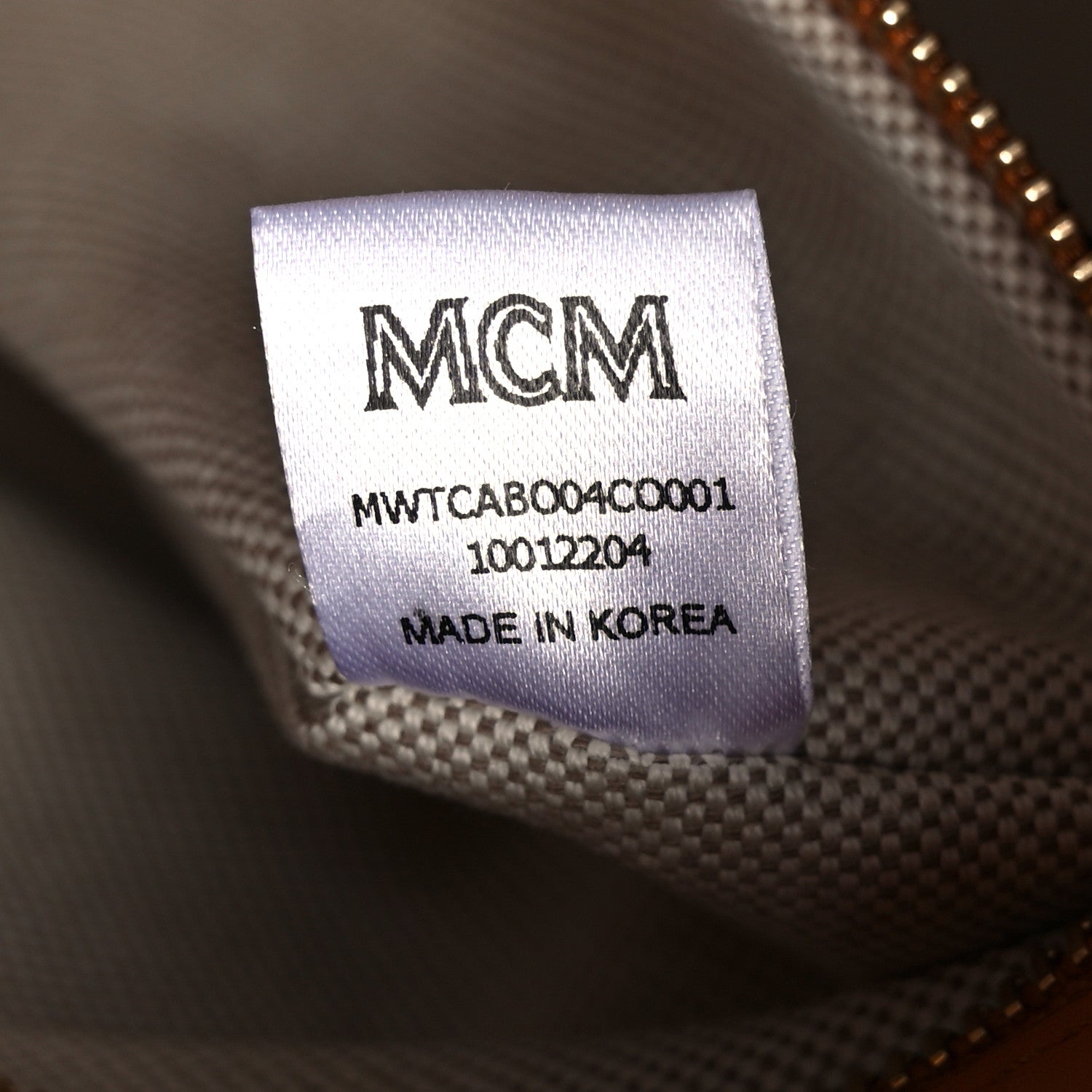 MCM Calfskin Linen Large Munchen Tote Cognac 8 of 12