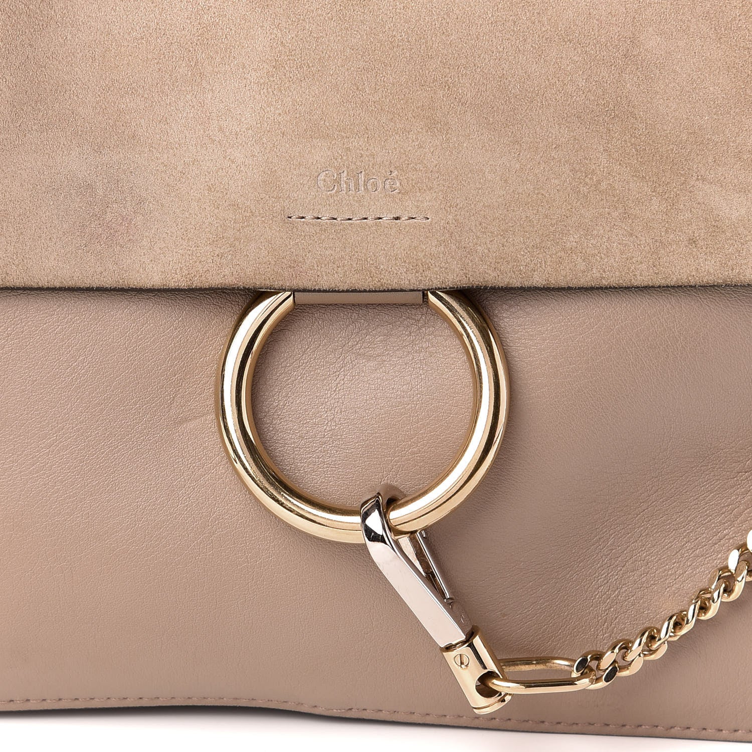 Chloe Calfskin Suede Medium Faye Shoulder Bag Blushy Pink 7 of 9