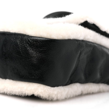 Fendi Lambskin Sheepskin Fur Large Baguette Black 8 of 9