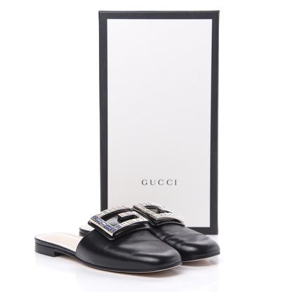 Gucci Malaga Kid Crystal Square G Madelyn Slippers 36 Black 15 of 15