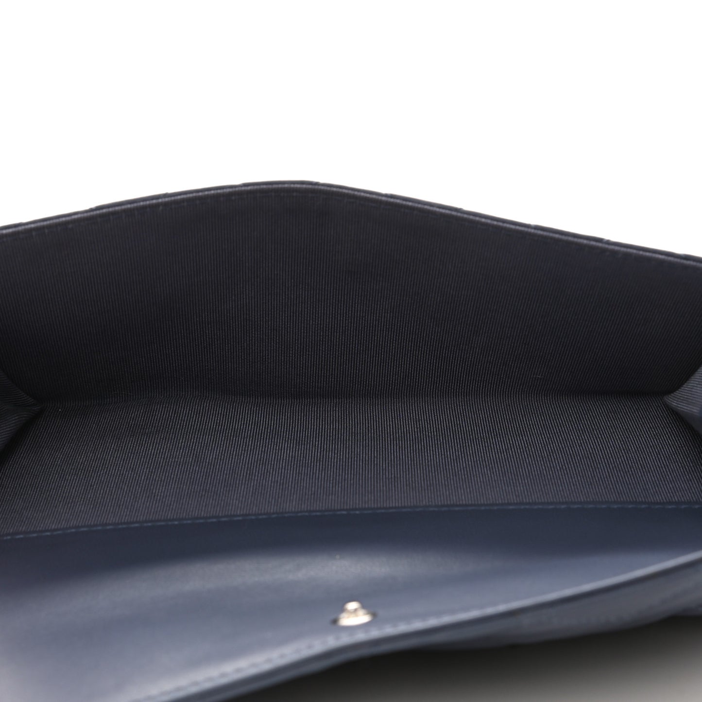 Lambskin Quilted Long Flap Wallet Blue