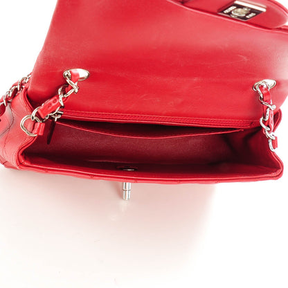 Chanel Lambskin Quilted Mini Rectangular Flap Red 5 of 8