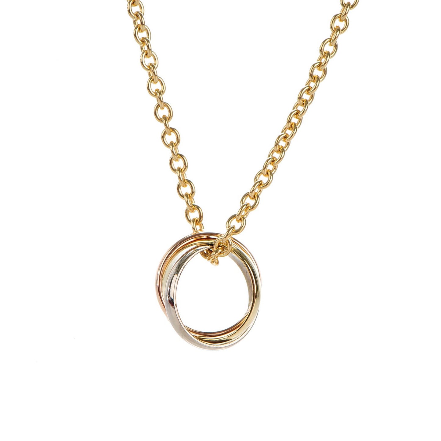 18K Pink Yellow White Gold Trinity Pendant Necklace