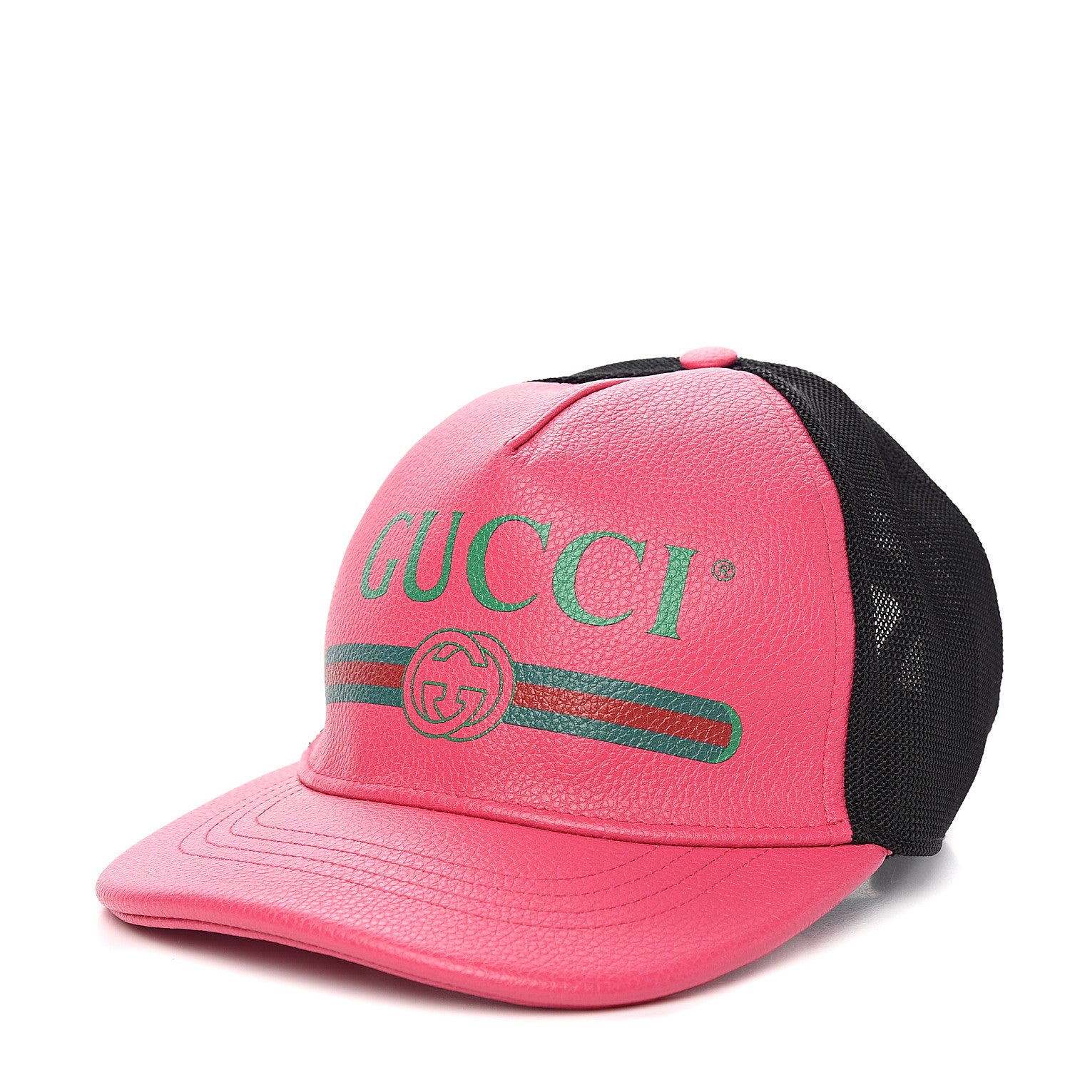 Gucci Cripto Calfskin Logo Baseball Hat L Fuxia Black 1 of 7