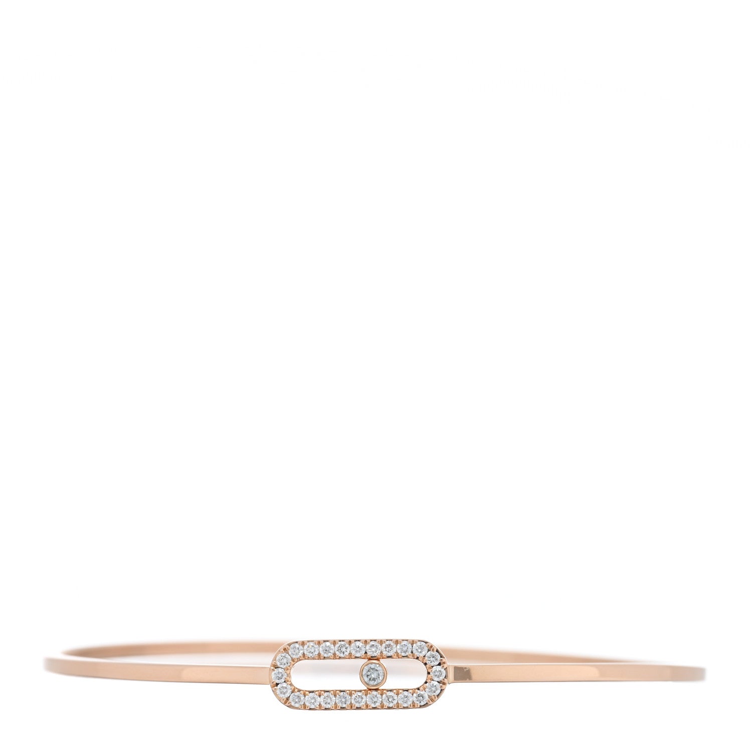Messika 18K Rose Gold Diamond Move Uno MM Pave Flex Bangle Bracelet 1 of 4