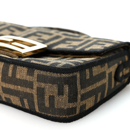 Fendi Fabric Jacquard FF 1974 Mini Baguette Tobacco Moro Black 10 of 11