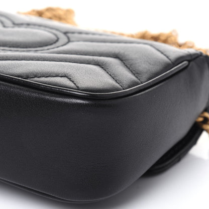 Gucci Calfskin Matelasse Super Mini GG Marmont Shoulder Bag Black 14 of 16