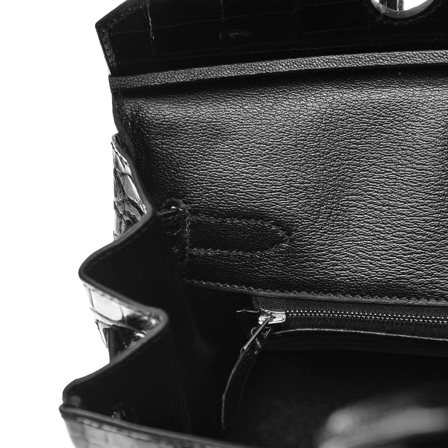 Shiny Porosus Crocodile Birkin 30 Black