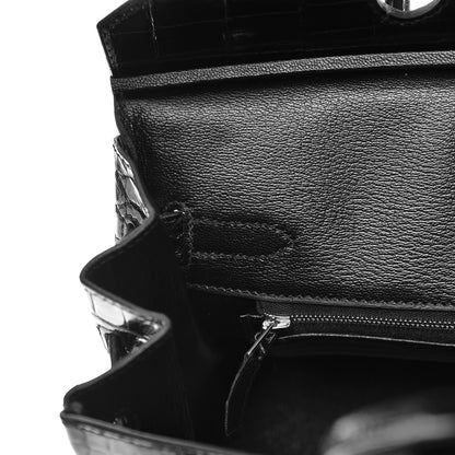 Hermes Shiny Porosus Crocodile Birkin 30 Black 24 of 38