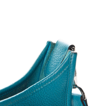 Hermes Taurillon Clemence Evelyne III GM Turquoise 12 of 13
