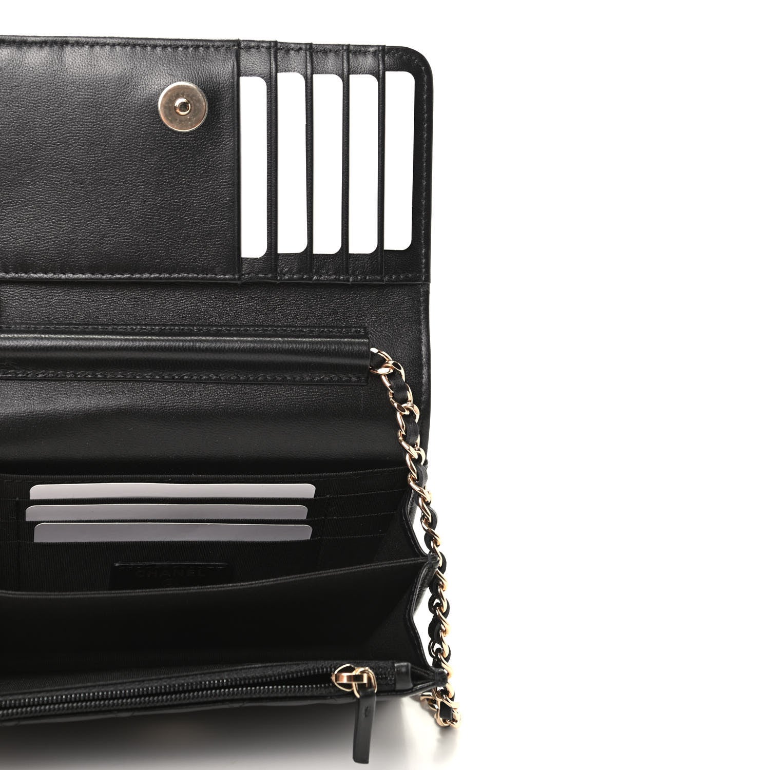 Chanel Lambskin Quilted Mini Camellia Bow Wallet On Chain WOC Black 4 of 9