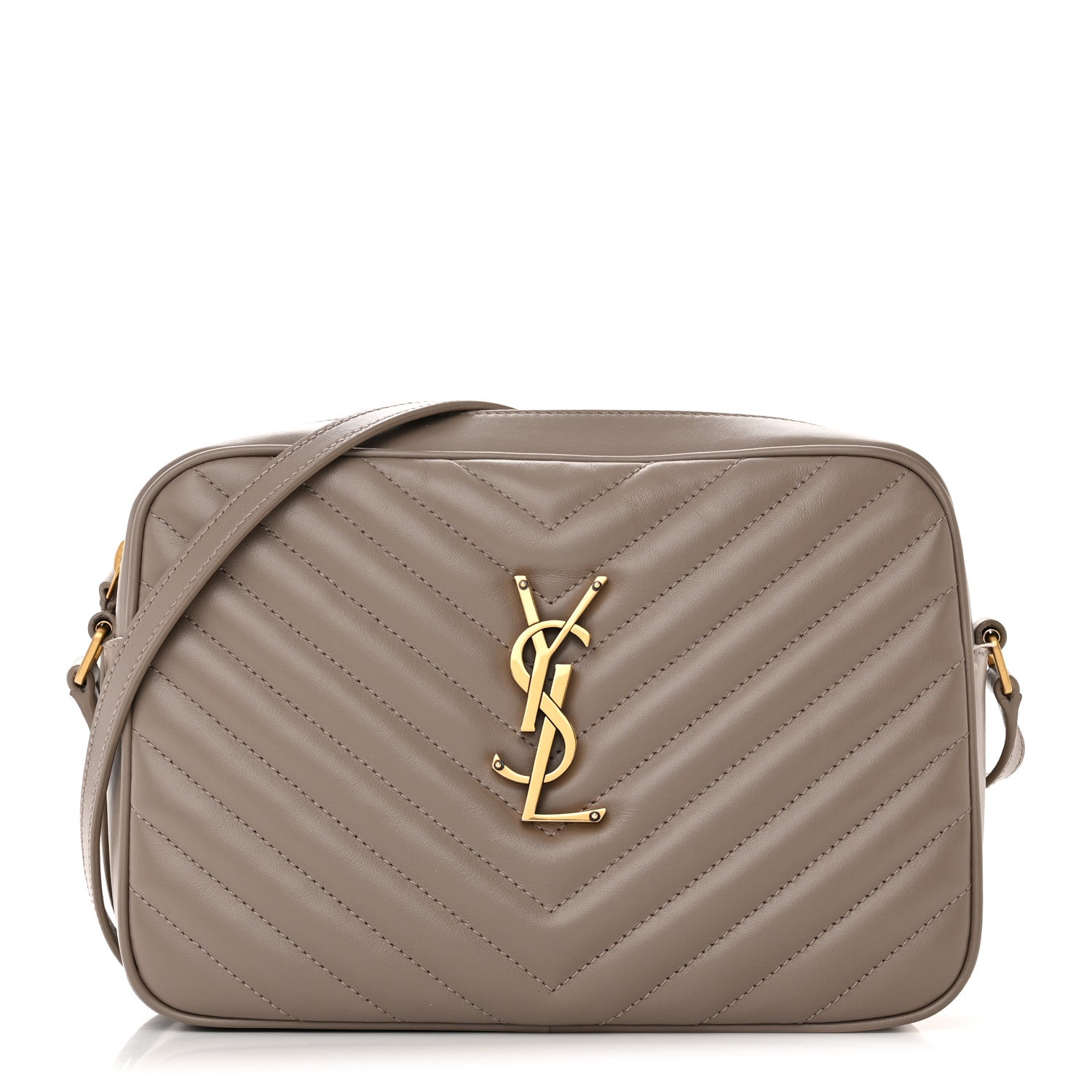 Saint Laurent Calfskin Matelasse Monogram Lou Camera Bag Greyish Brown 1 of 11