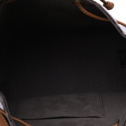 Fendi Glazed Fabric Vitello Grace F is Fendi FF 1974 Stamp Patch Grande Mon Tresor Bucket Bag Mogano Panna Nocciola 4 of 4