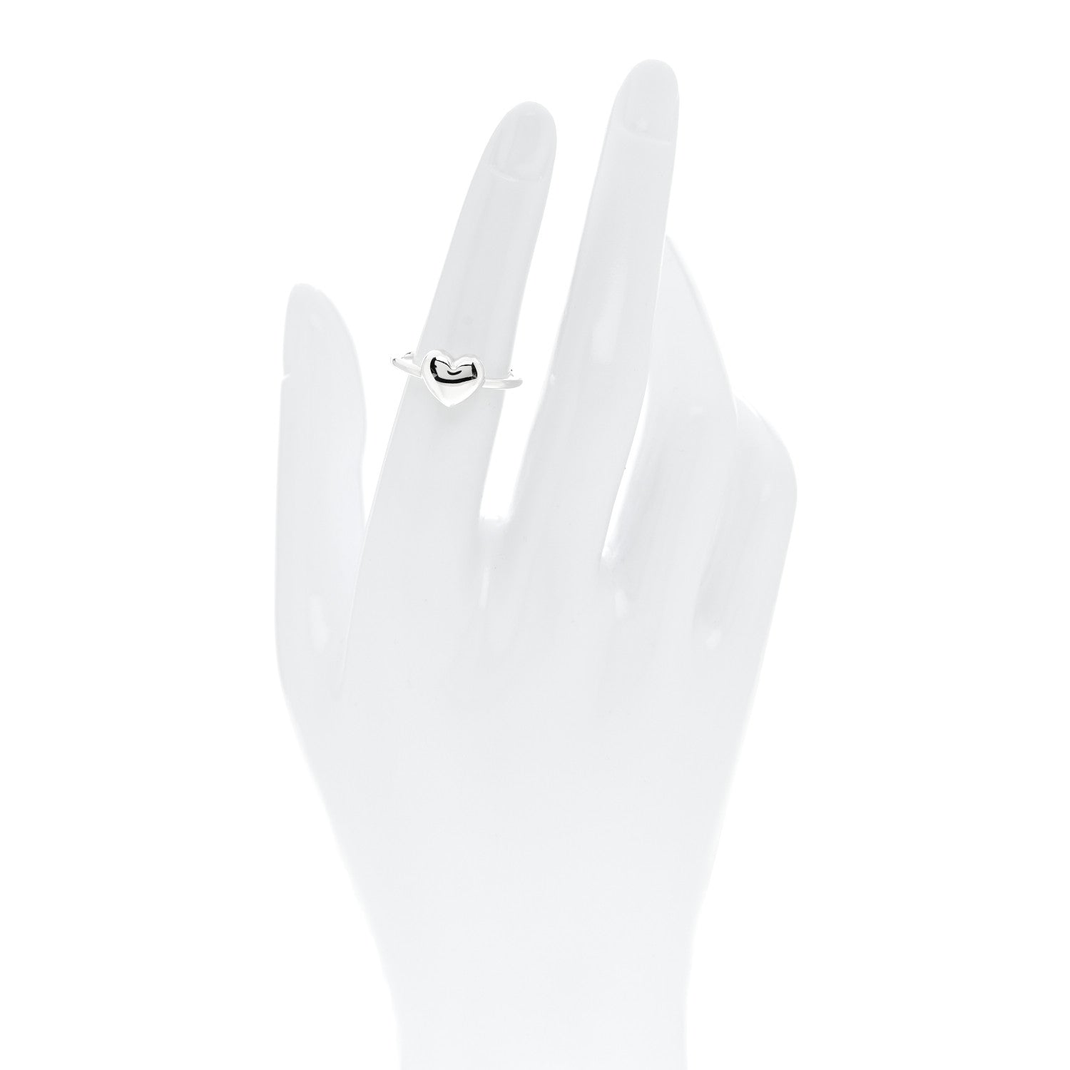 Tiffany Sterling Silver Heart Puff Ring 53 6.5 2 of 6