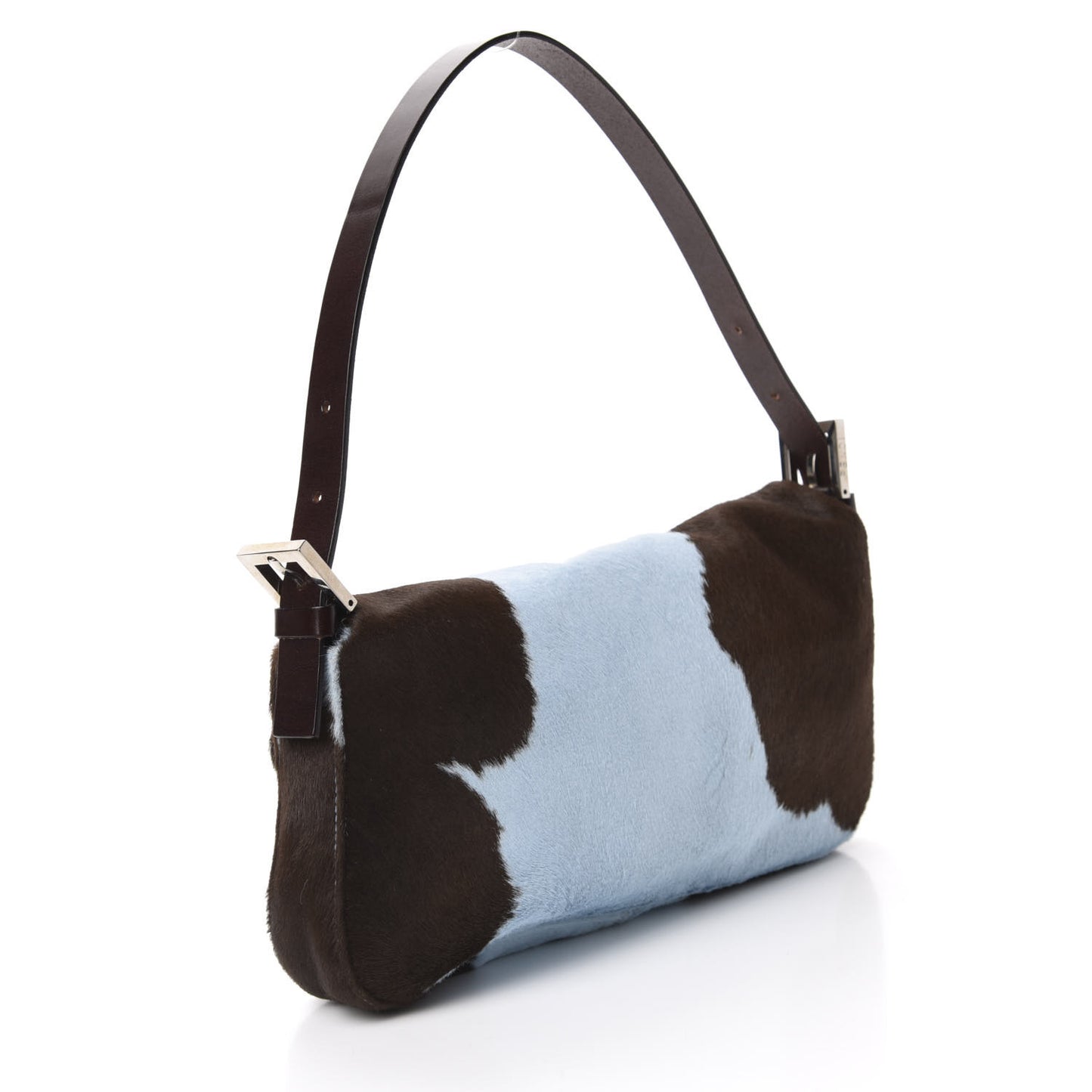 Calf Hair Baguette Light Blue Brown