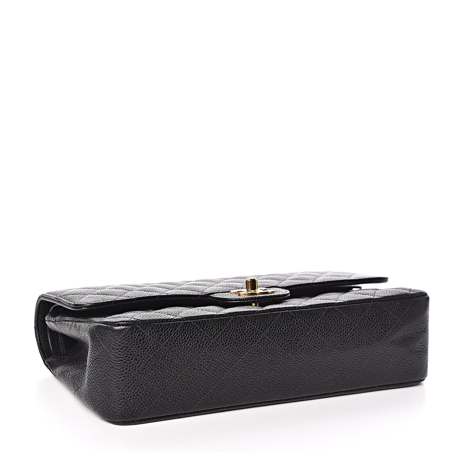 Caviar Quilted Medium Double Flap Black