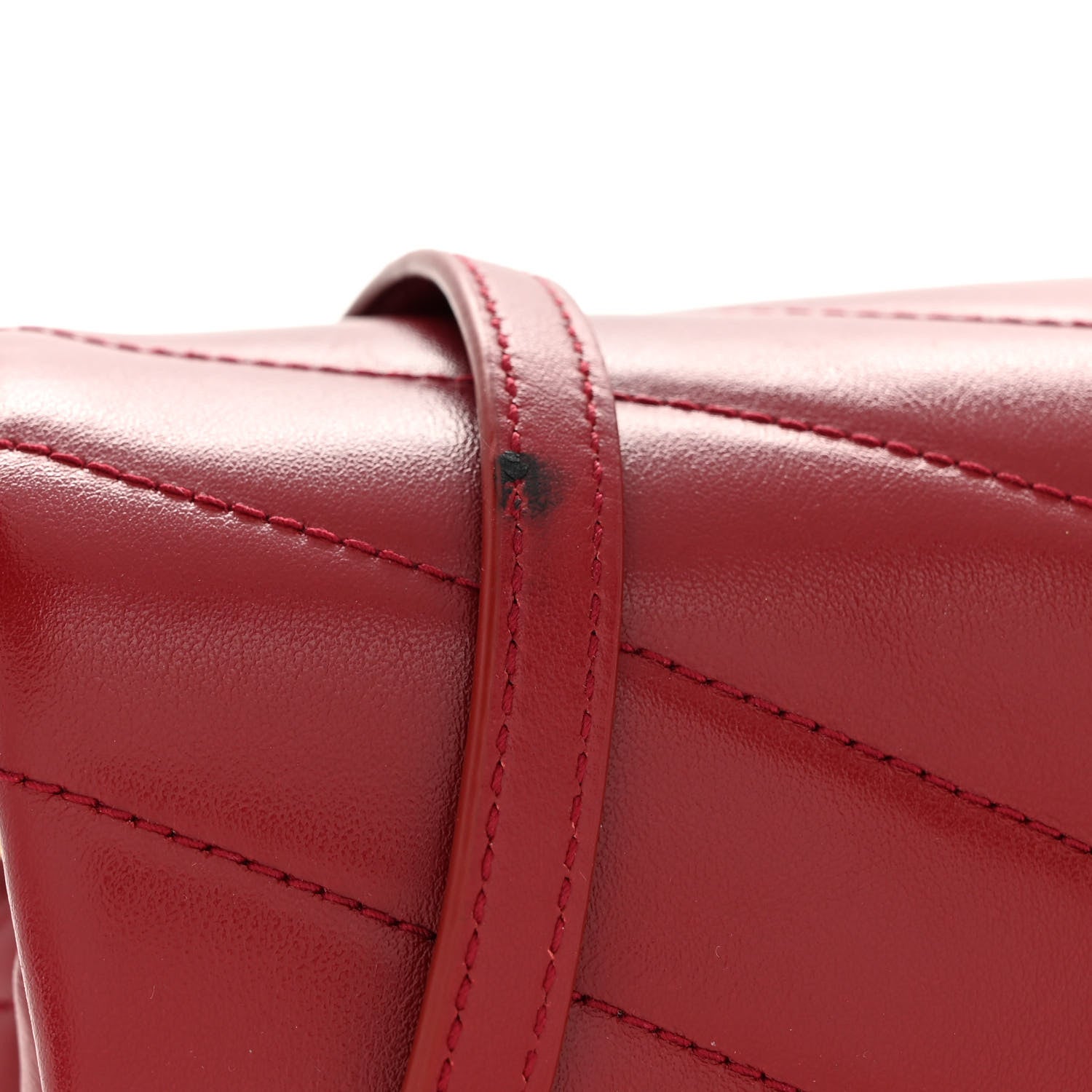 Saint Laurent Calfskin Y Quilted Monogram Toy Loulou Crossbody Bag Rouge 10 of 11