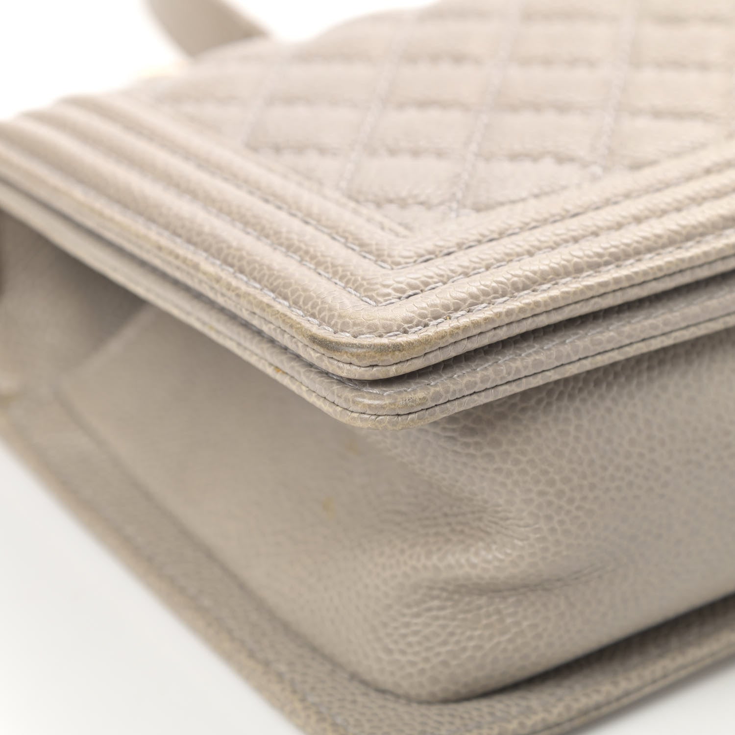 Chanel Caviar Quilted Medium Boy Flap Light Grey 9 of 13