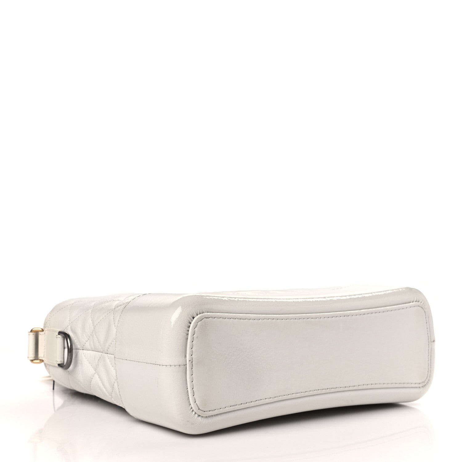 Chanel Patent Goatskin Quilted Medium Gabrielle Hobo White 4 of 11