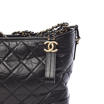 Chanel Aged Calfskin Quilted Medium Gabrielle Hobo Black 10 of 10