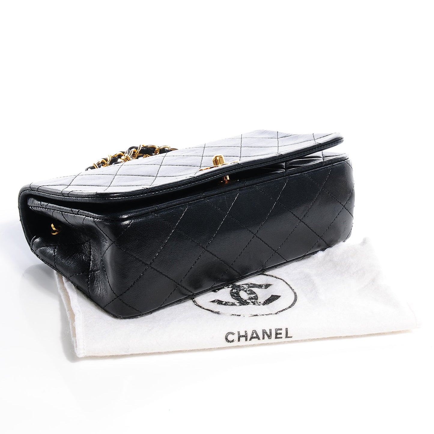 Lambskin Small Single Flap Bag Black