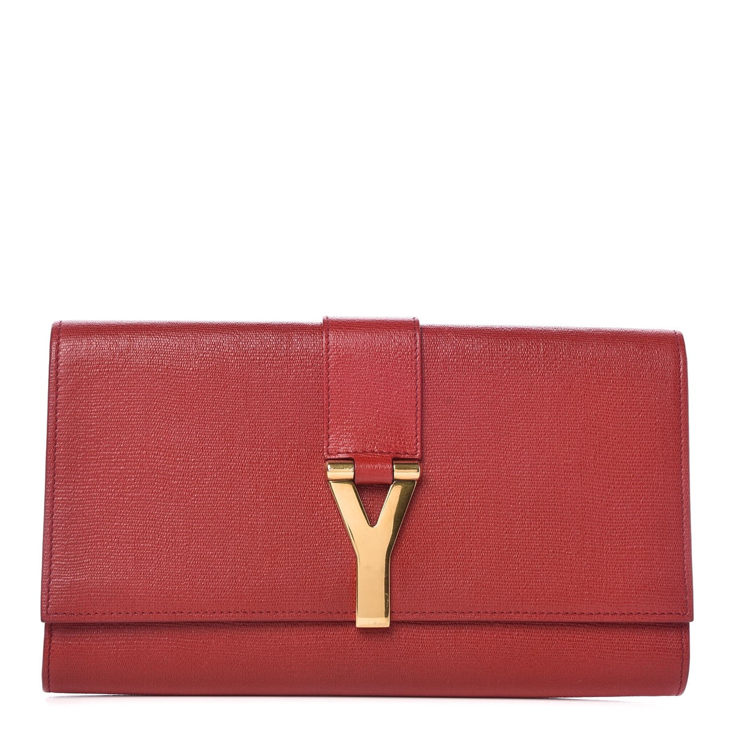 Calfskin Classic Y Ligne Clutch Red