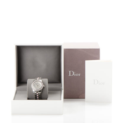 Christian Dior Stainless Steel Diamond Sapphire 29mm Christal Quartz Watch Pink 9 of 9