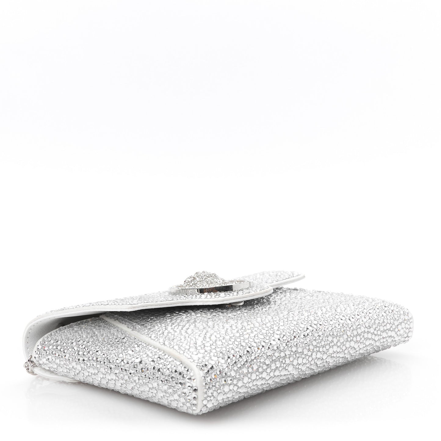 Crystal La Medusa Envelope Clutch Optical White