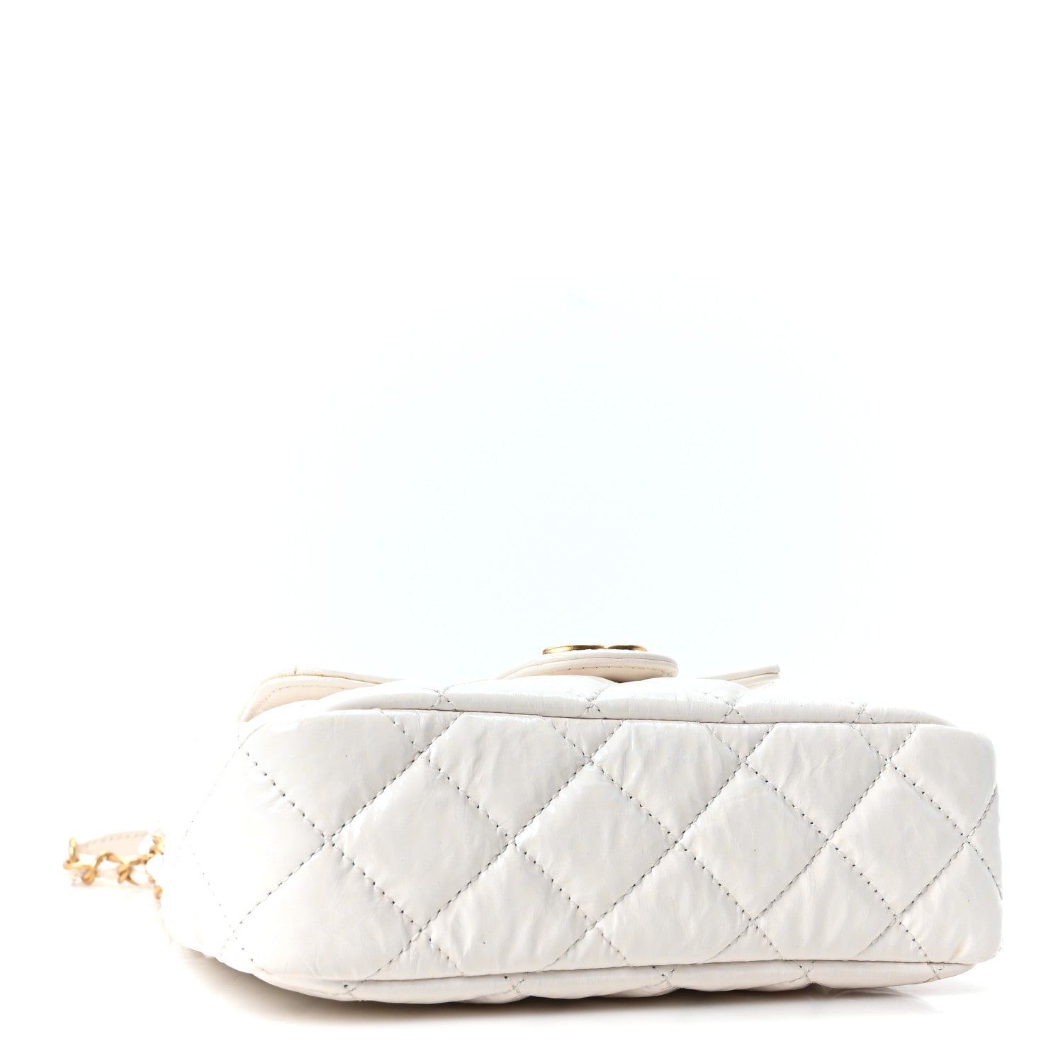 Chanel Shiny Crumpled Calfskin Quilted Small Wavy CC Hobo White 4 of 10