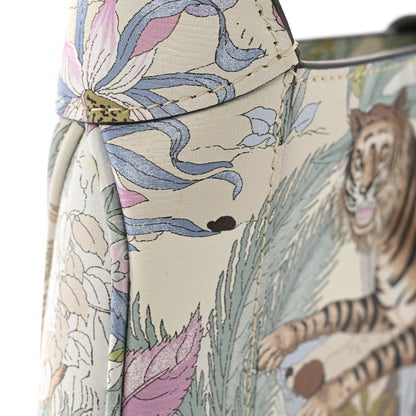 Gucci New Shangai Calfskin Tiger Savanah Small Jackie 1961 Hobo Chalky White Multicolor 11 of 12