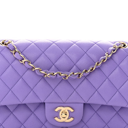 Chanel Caviar Quilted Medium Double Flap Purple 8 of 11