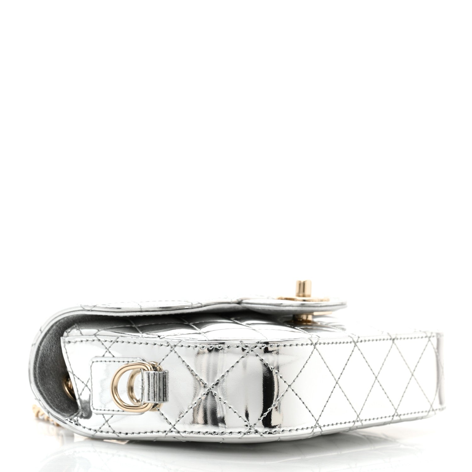 Chanel Mirror Calfskin Metallic Calfskin Quilted Hollywood Boulevard Mini Flap With Star Coin Purse Silver 8 of 12