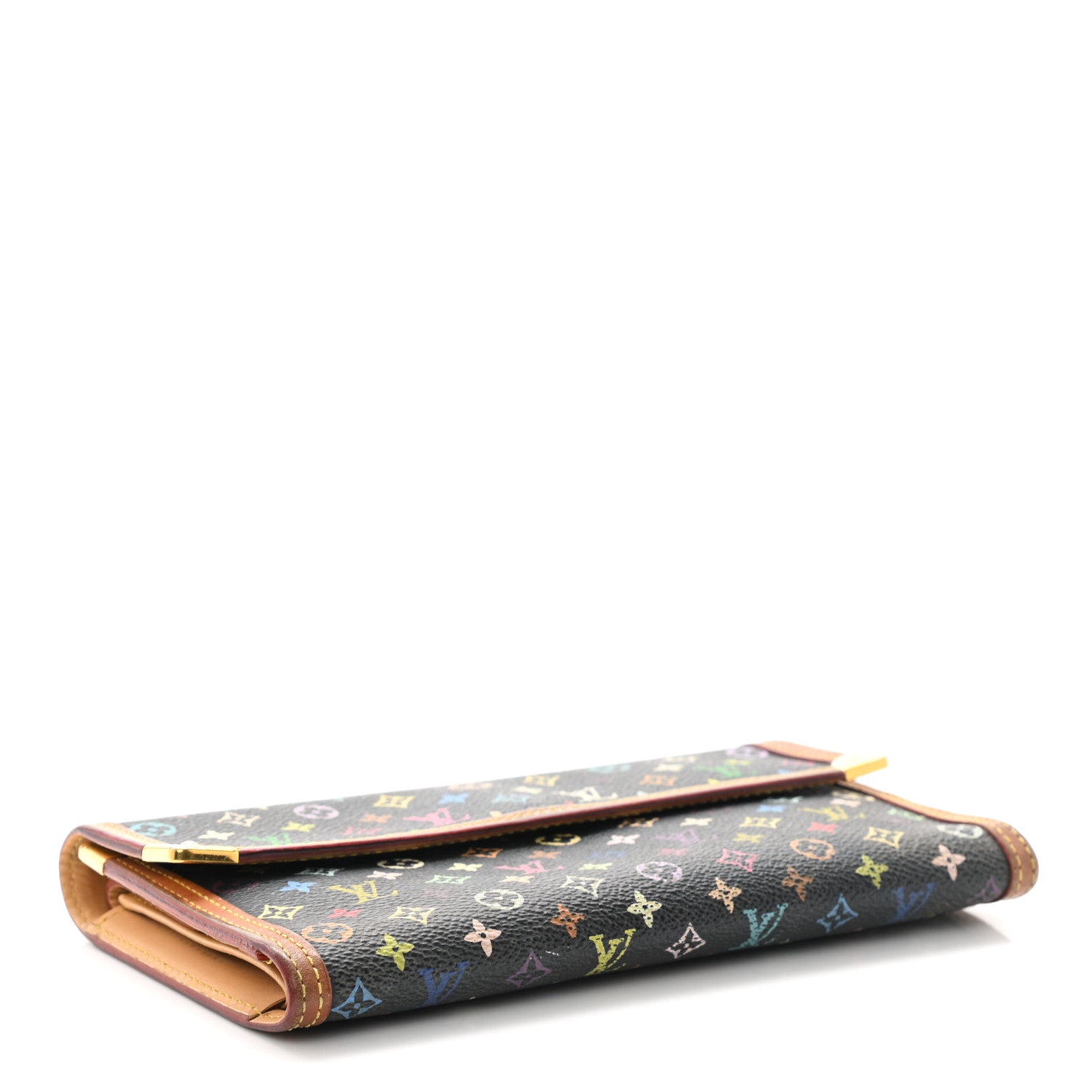 Louis Vuitton Monogram Multicolor Porte Tresor International Wallet Black 4 of 14