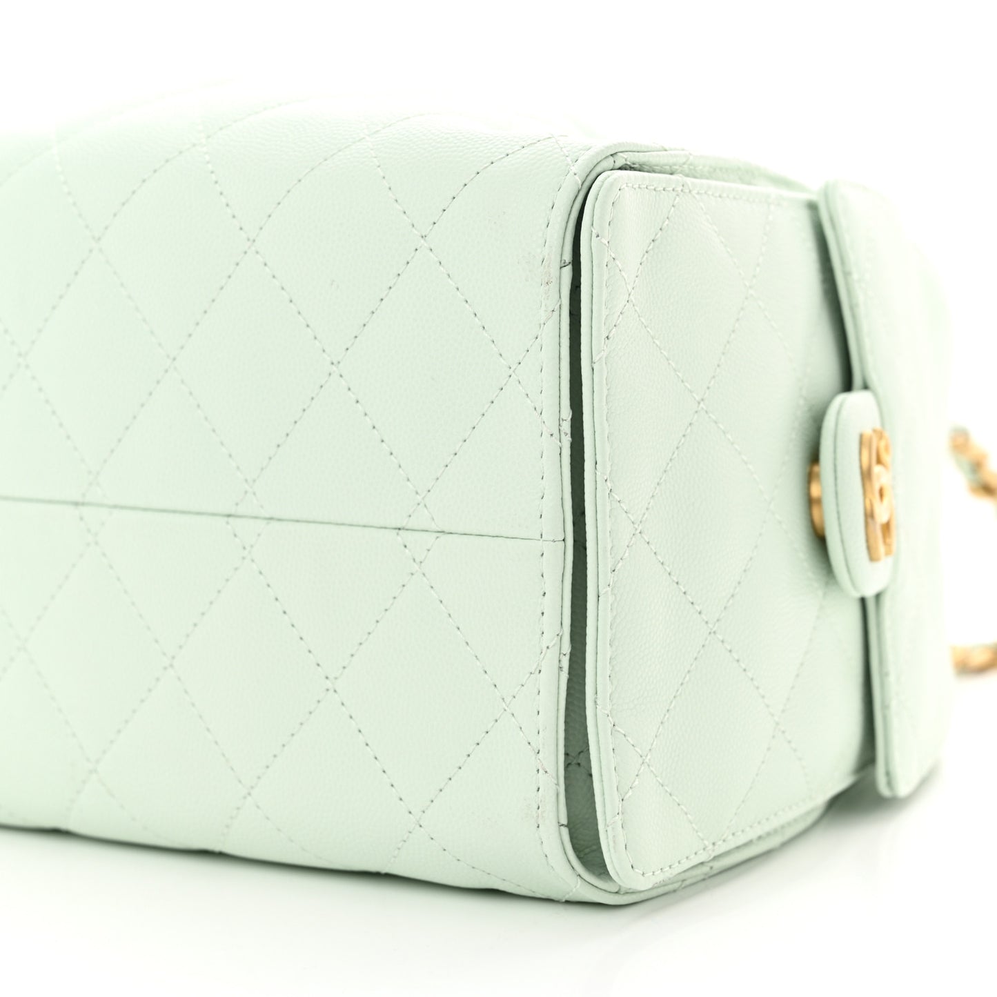 Caviar Quilted Small Chanel 25 Handbag Light Green