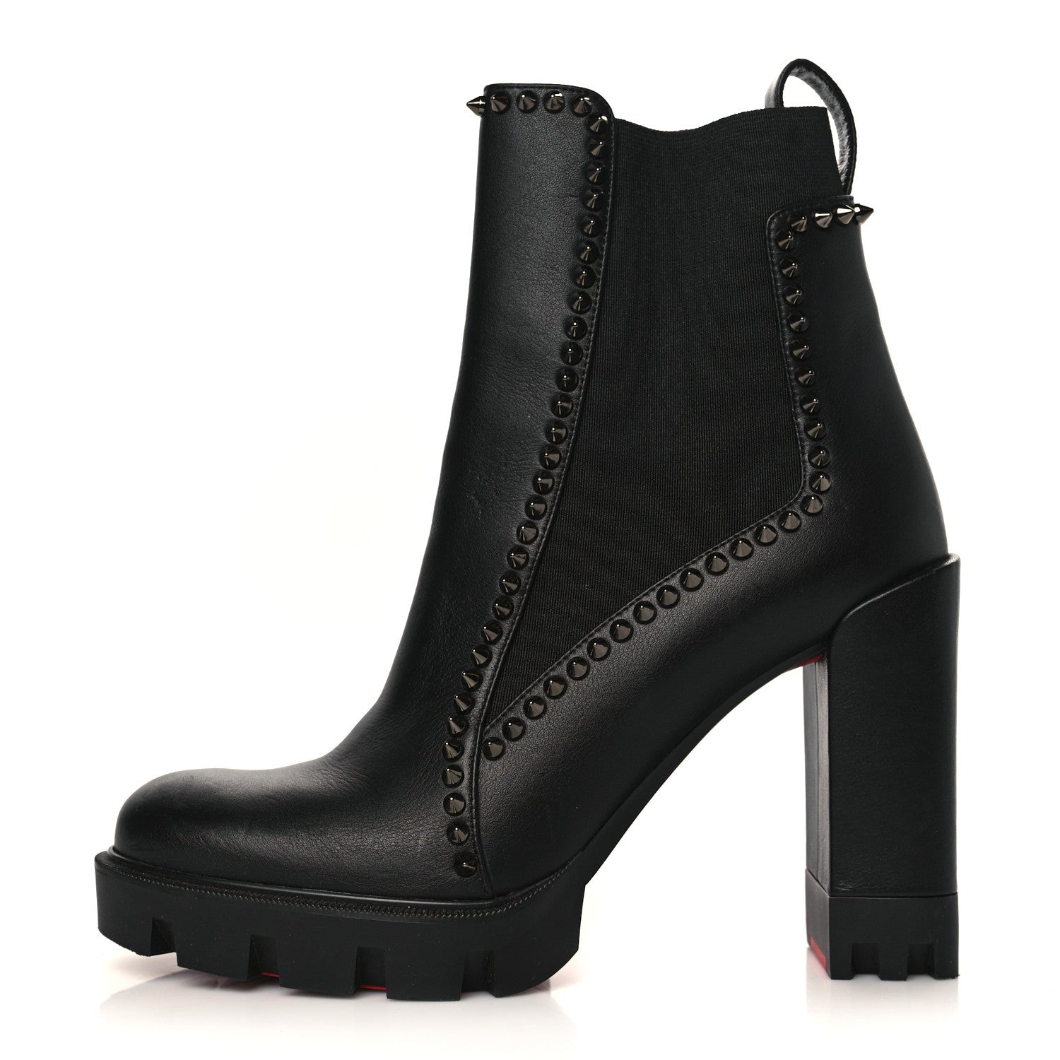 Christian Louboutin Nappa Out Line Spike Lug 100 Boots 37.5 Black 1 of 8