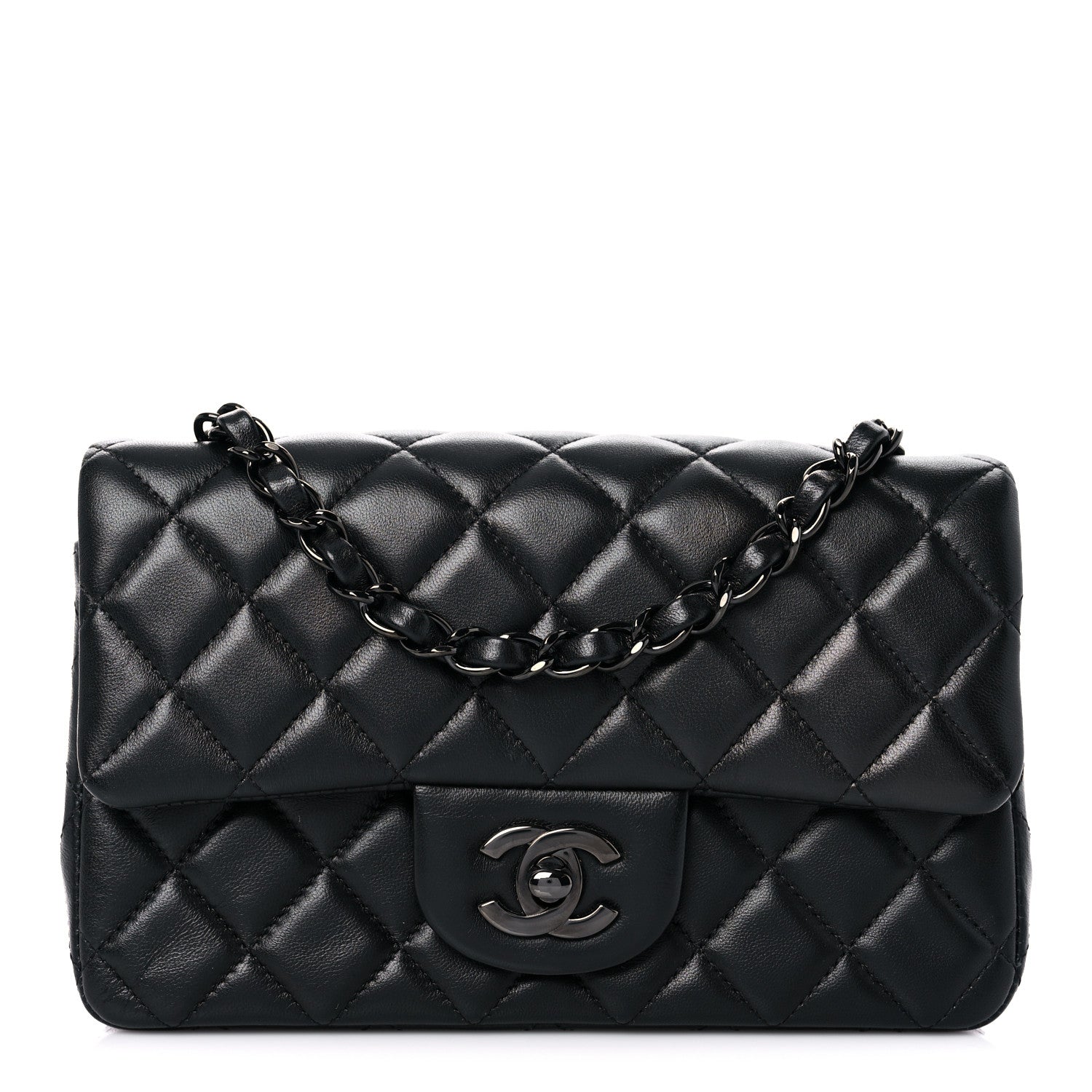 Chanel Lambskin Quilted Mini Rectangular Flap So Black 1 of 8