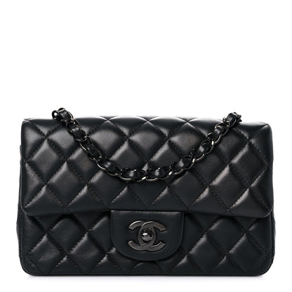 Chanel Lambskin Quilted Mini Rectangular Flap So Black 1 of 8