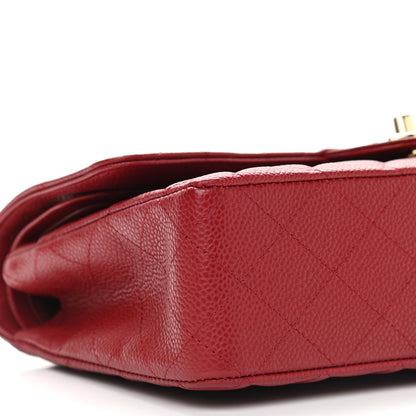 Chanel Caviar Quilted Medium Double Flap Red 10 of 11
