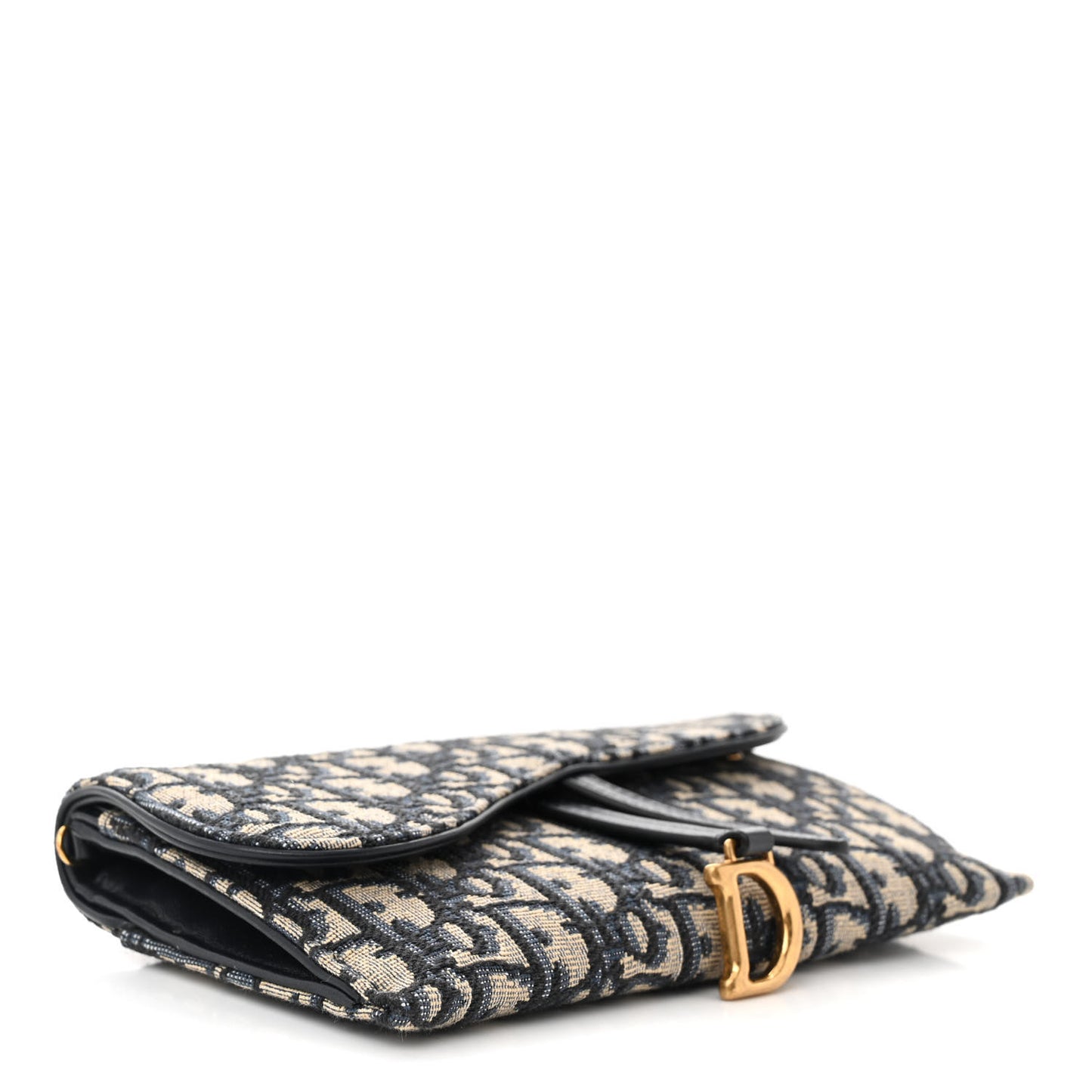 Oblique Saddle Chain Long Wallet Blue