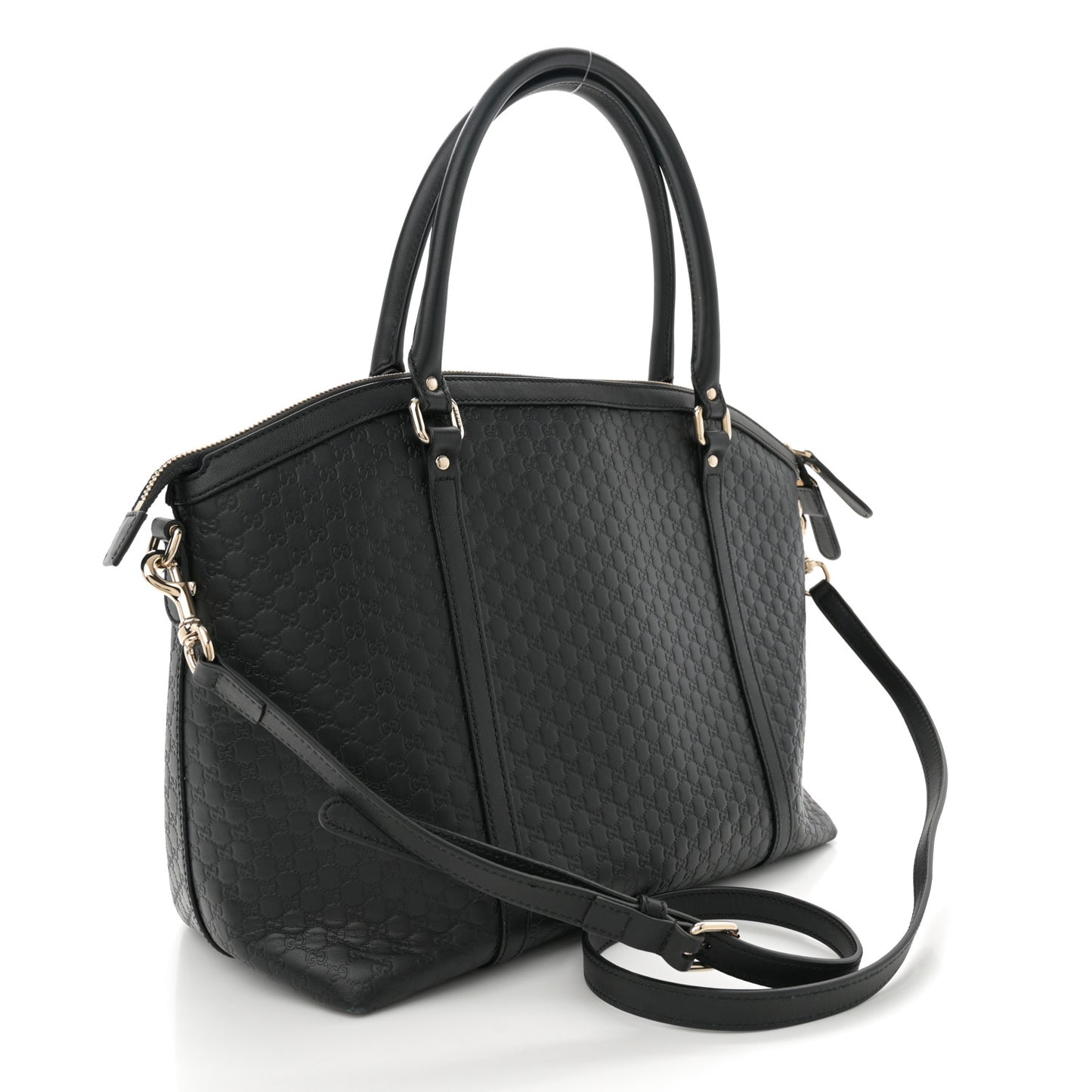 Soft Microguccissima Large Dome Satchel Black